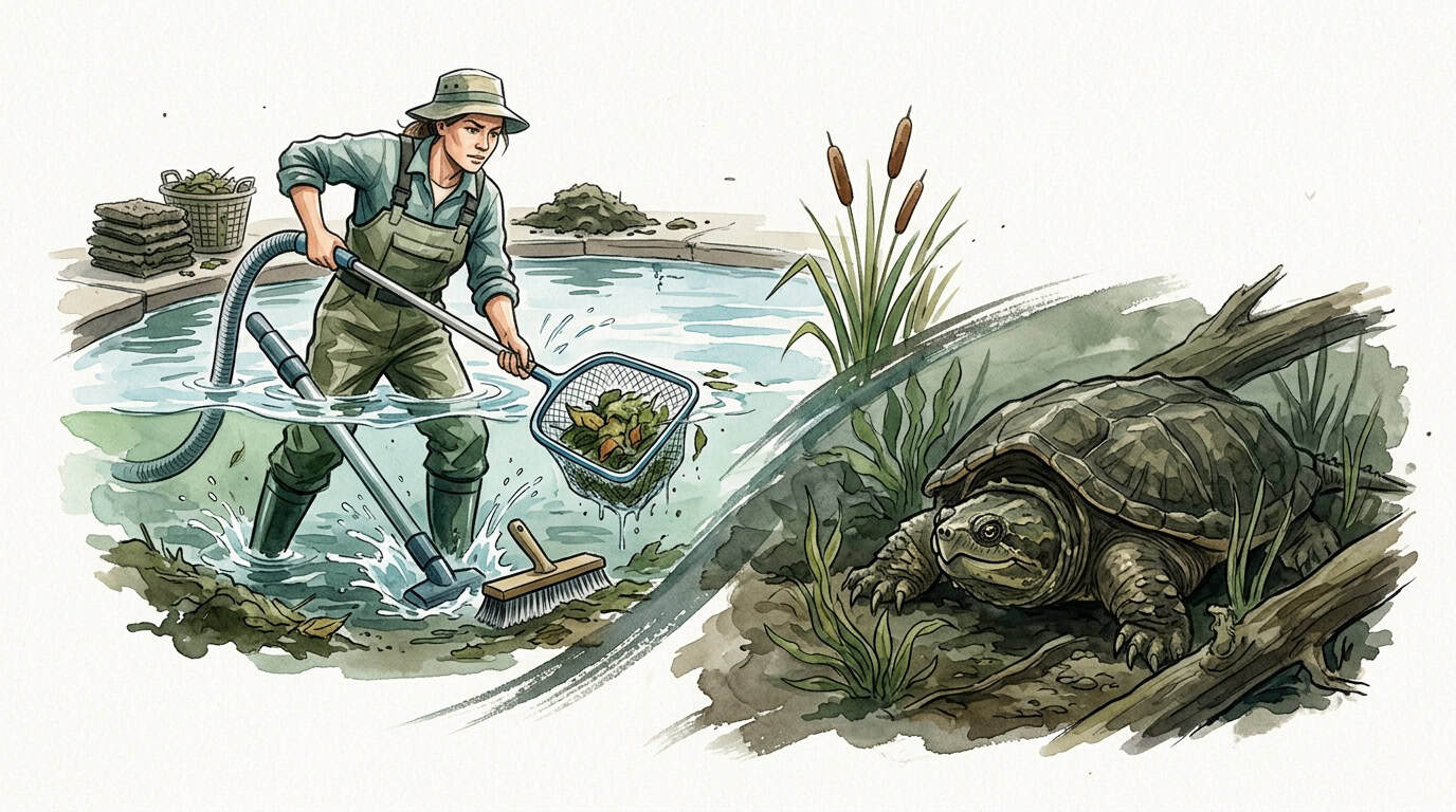 Manual Pond Cleaning Vs Snapping Turtles
