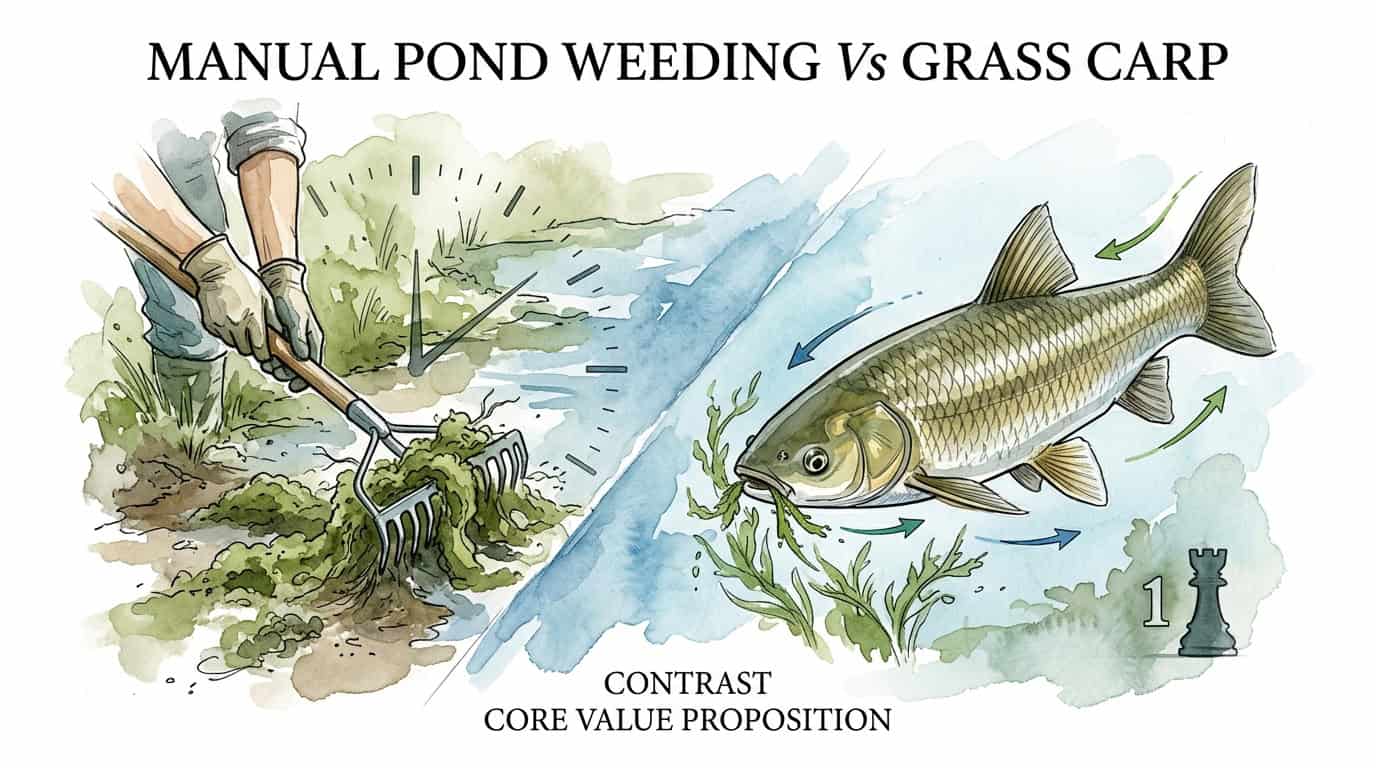 Manual Pond Weeding Vs Grass Carp
