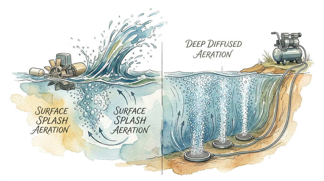 Surface Aerator vs Diffused Aeration: Which Is Better for Your Pond?