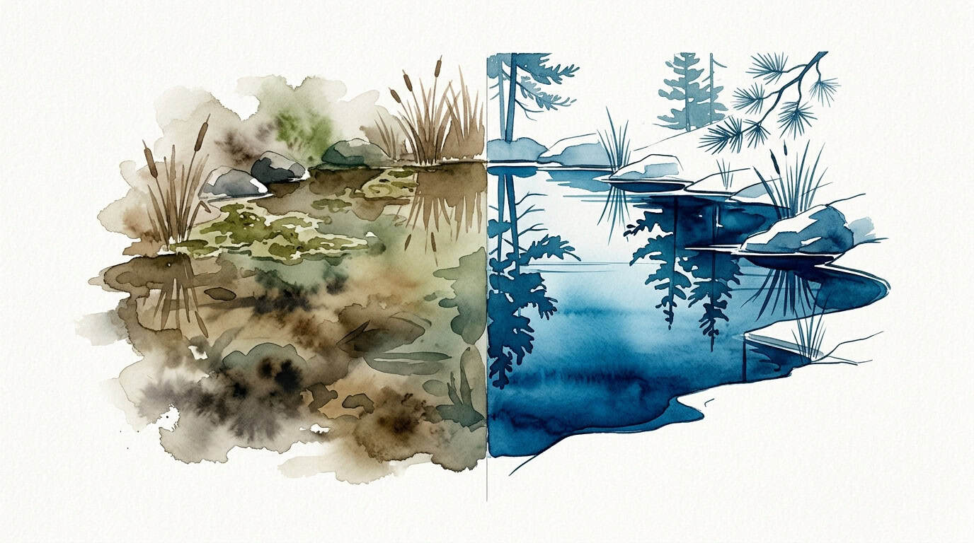 Blue vs. Black Pond Dye