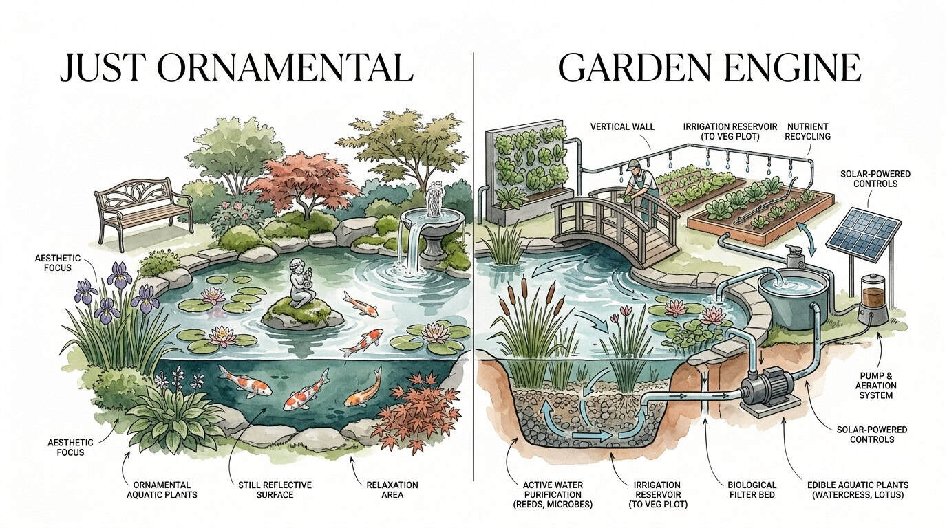 Multi-purpose Garden Pond Design