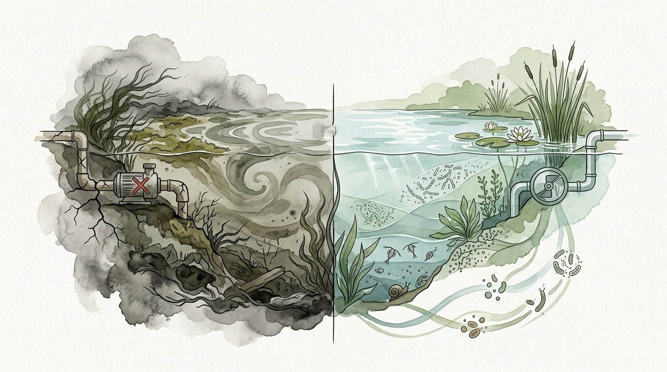 Self-cleaning Swim Pond Design